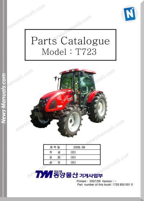 Tym T723 Std Models Parts Catalog