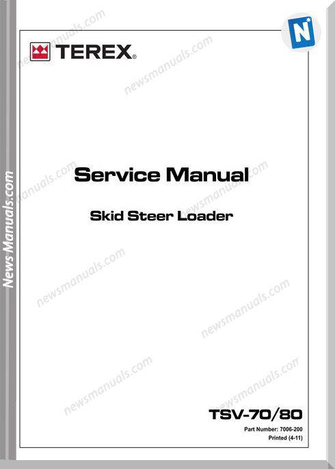 Us Terex Skid Steer Loader Tsv70-80 Service Manual