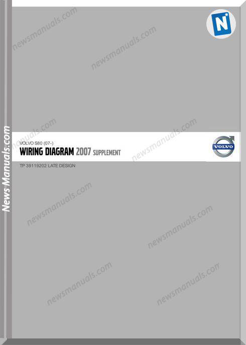 Volvo Supplement S80 07 2007 Wiring Diagram
