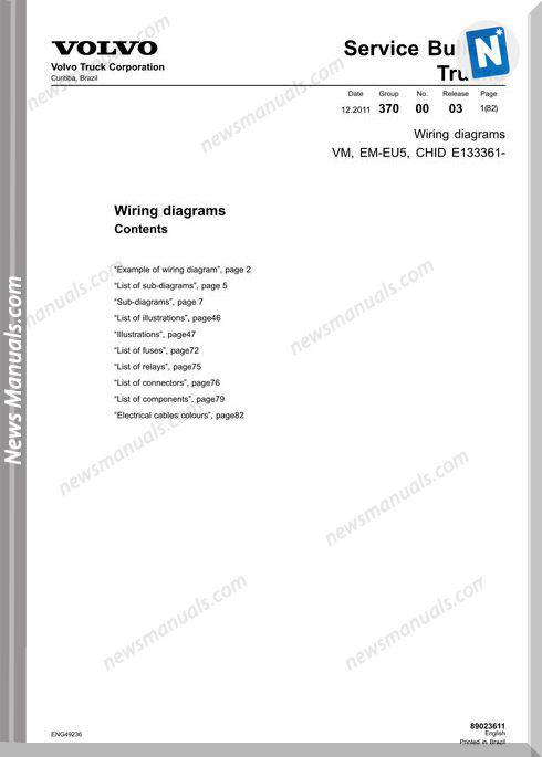 Volvo Truck Vm Em-Eu5 Wiring Diagram