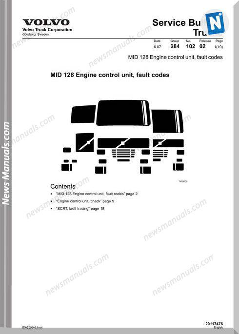 Volvo Trucks Mid 128 Engine Control Unit Fault Codes 1
