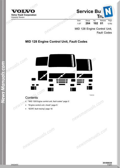 Volvo Trucks Mid 128 Engine Control Unit Fault Codes 2
