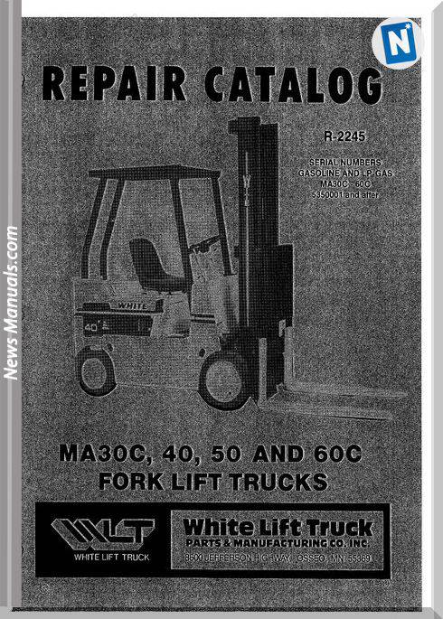 White Fork Lift Truck Ma30C 60C Parts Catalog