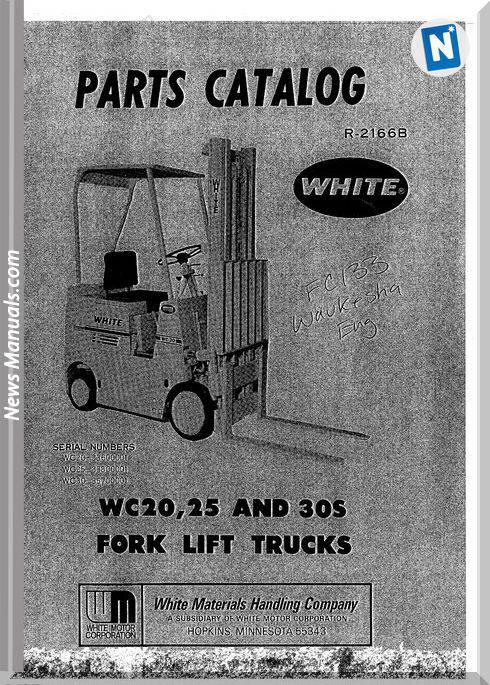 White Fork Lift Wc20 25 30S Parts Catalog