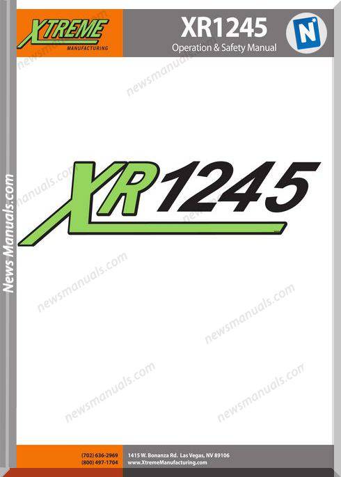 Xtreme Xr1245 Operation Safety Manual