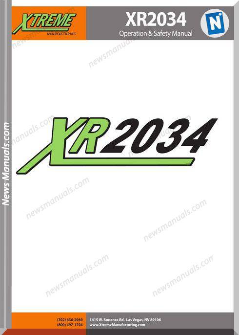 Xtreme Xr2034 Operation Safety Manual