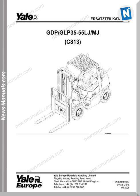 Yale Forklift C813E 05 2005 Y-Pm-Uk-De Part Manual