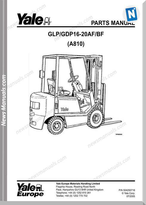 Yale Forklift Gdp-Glp Af-Bf-[A810E]-504250718- Parts
