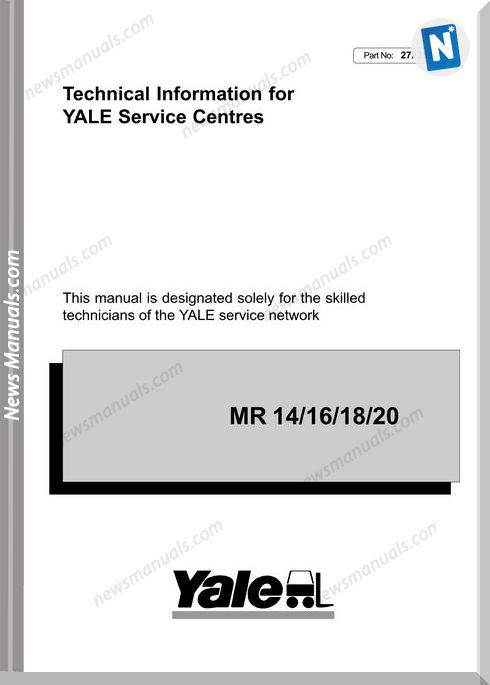 Yale Forklift Mr14-Mr16-Mr18-Mr20 Service Manual