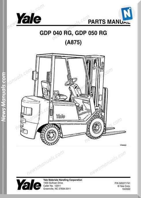 Yale Forklift Yalea875D-520371741-10-02-Pm Part Manual