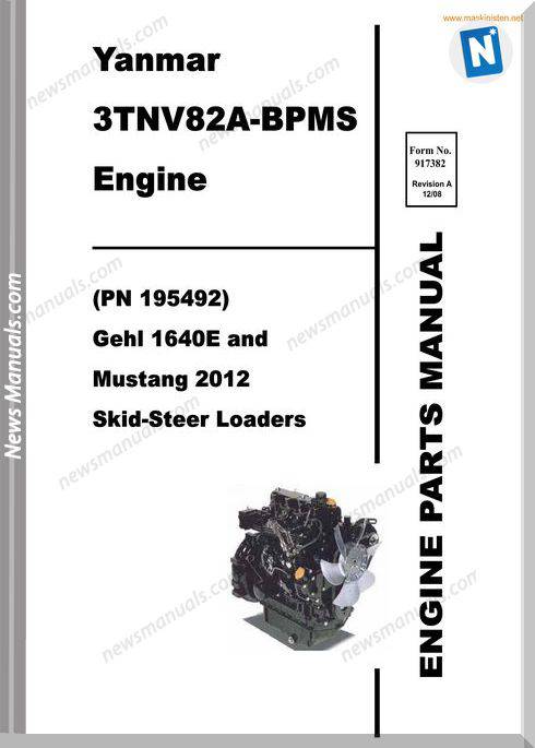 Yanmar 3Tnv82A Bpms Engine Parts Sec Wat