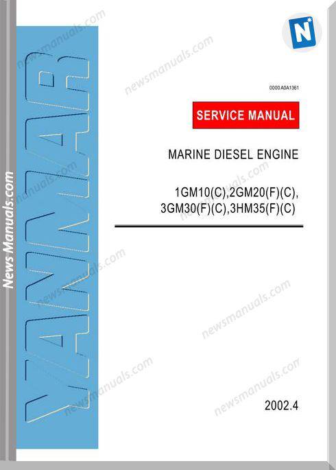 Yanmar Diesel Engine 1Gm10 2Gm20 30 35 Servcie Manual