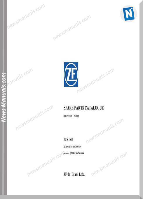 Zf 16S-1650-1297 095 160-2009 Spare Parts Catalog