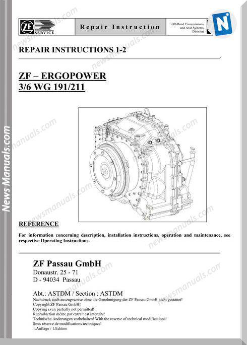 Zf 3 6 191 211 E Repair Manual