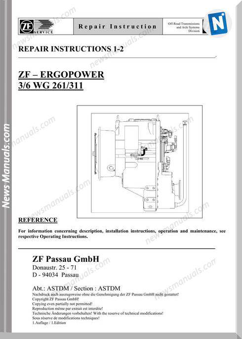 Zf 3 6 261 311 E Repair Manual