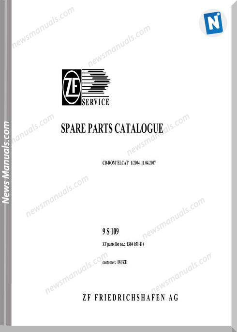 Zf 9S109-1304 051 414 Isuzu Spare Parts Catalog