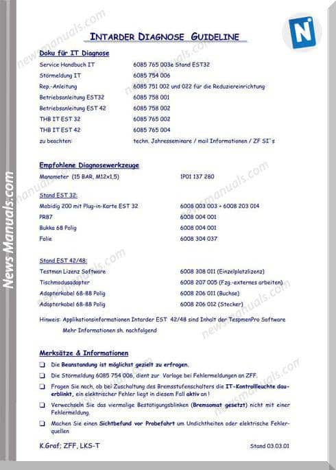 Zf Intarder Diagnose Guideline