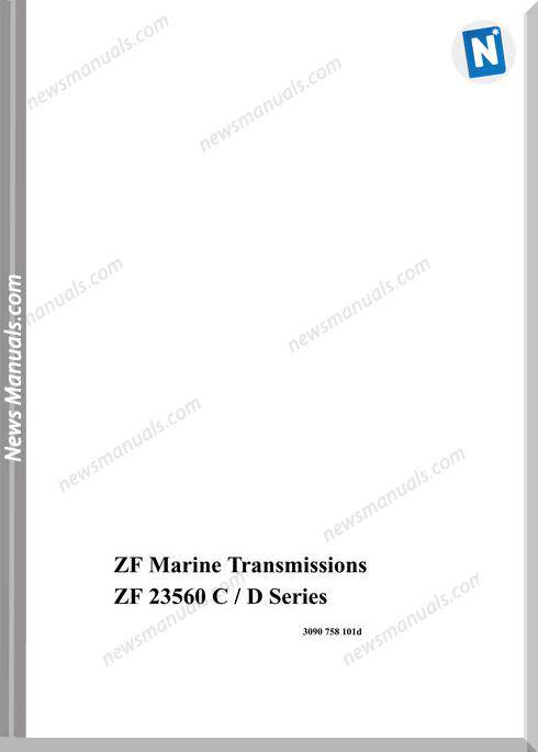Zf Marine Transmission 23560Cd Series Parts Catalogue