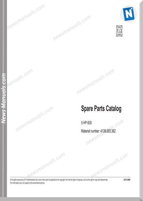 Zf Spare Parts Catalog 5 Hp-500