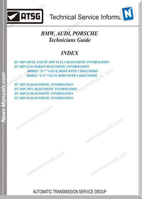 Zf Tech Guide Bmw Audi Porsche 2003 Technicians Manual