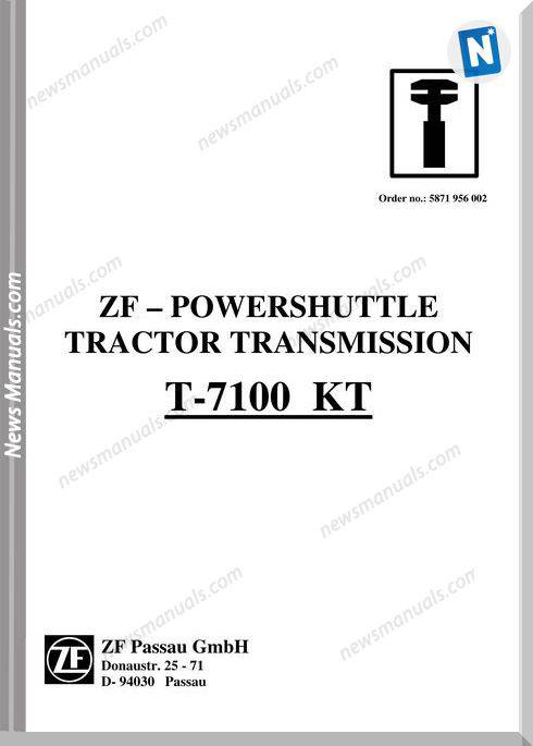Zf Transmission Powershuttle T 7100Kt Workshop Manual